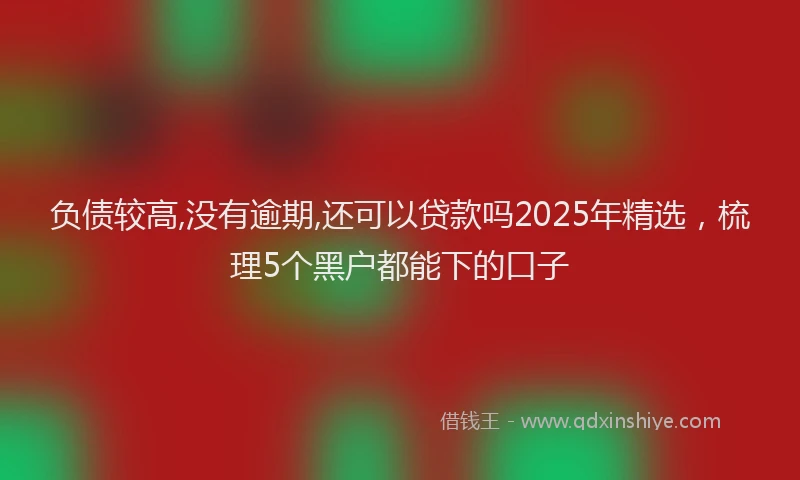 负债较高,没有逾期,还可以贷款吗2025年精选，梳理5个黑户都能下的口子