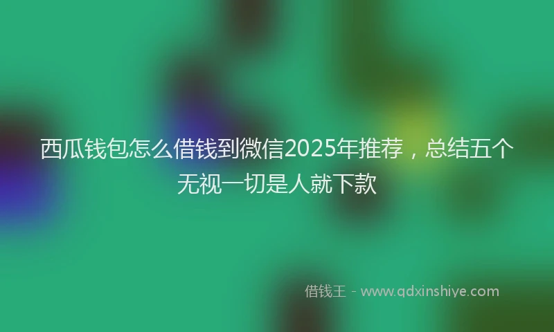 西瓜钱包怎么借钱到微信2025年推荐，总结五个无视一切是人就下款