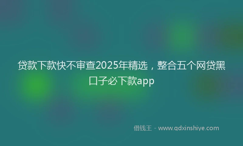 贷款下款快不审查2025年精选，整合五个网贷黑口子必下款app