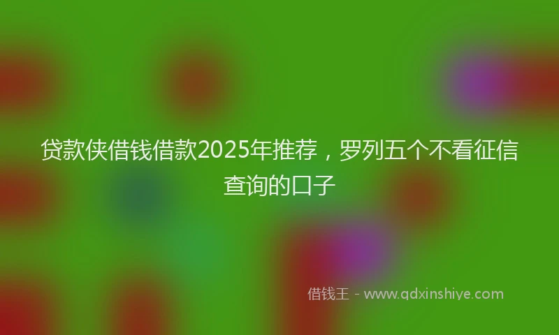 贷款侠借钱借款2025年推荐，罗列五个不看征信查询的口子