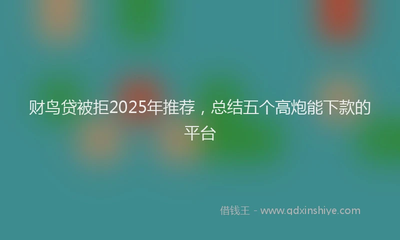 财鸟贷被拒2025年推荐，总结五个高炮能下款的平台