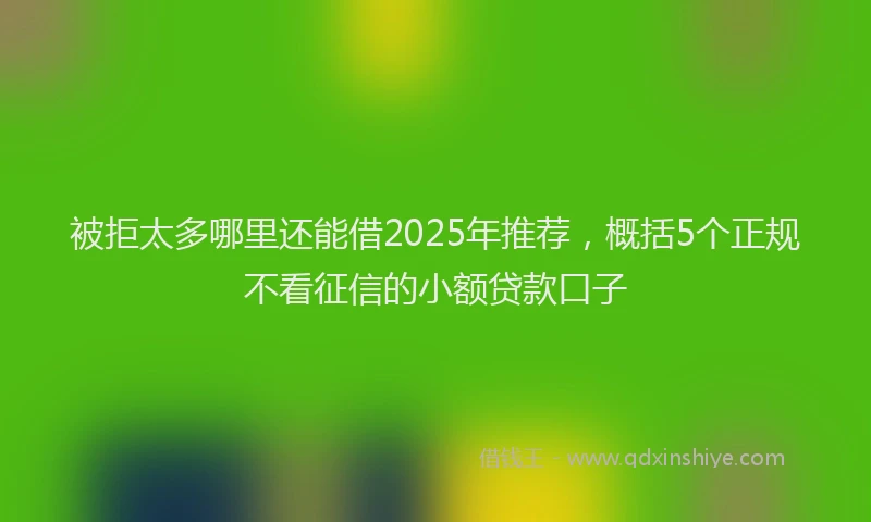 被拒太多哪里还能借2025年推荐，概括5个正规不看征信的小额贷款口子