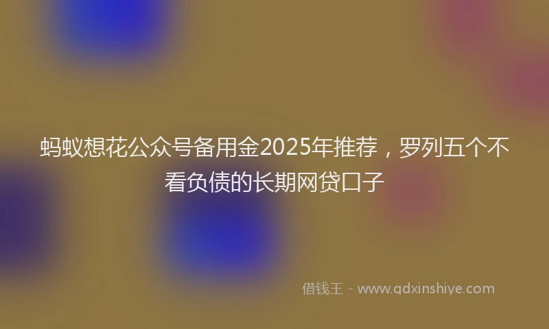 蚂蚁想花公众号备用金2025年推荐，罗列五个不看负债的长期网贷口子