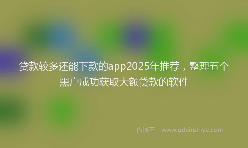 贷款较多还能下款的app2025年推荐，整理五个黑户成功获取大额贷款的软件