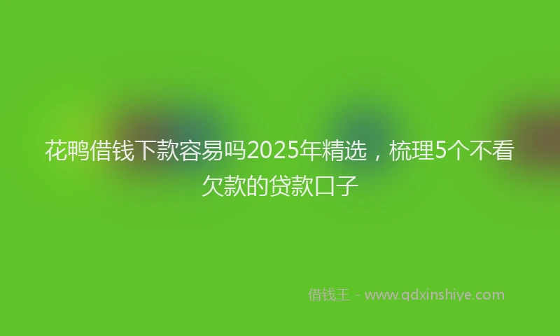 花鸭借钱下款容易吗2025年精选，梳理5个不看欠款的贷款口子