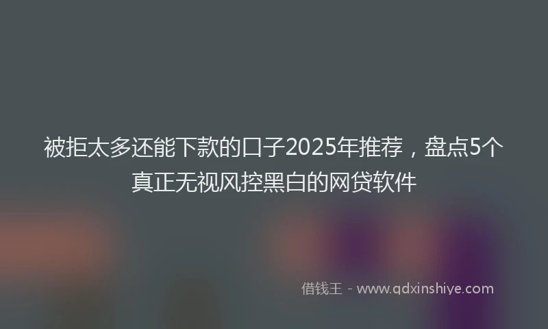 被拒太多还能下款的口子2025年推荐，盘点5个真正无视风控黑白的网贷软件
