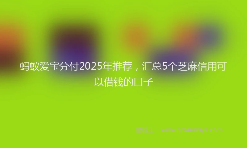 蚂蚁爱宝分付2025年推荐，汇总5个芝麻信用可以借钱的口子