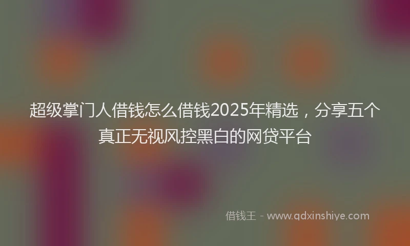 超级掌门人借钱怎么借钱2025年精选，分享五个真正无视风控黑白的网贷平台