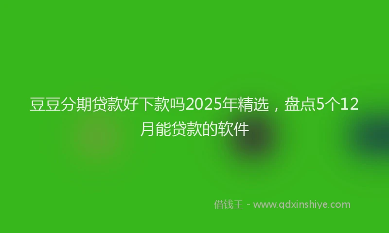 豆豆分期贷款好下款吗2025年精选，盘点5个12月能贷款的软件