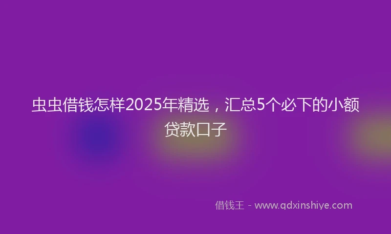 虫虫借钱怎样2025年精选，汇总5个必下的小额贷款口子