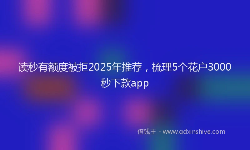 读秒有额度被拒2025年推荐，梳理5个花户3000秒下款app