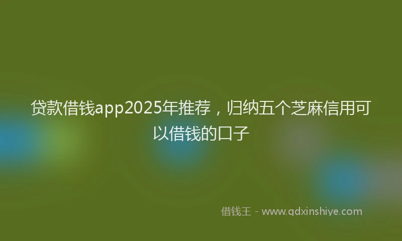 贷款借钱app2025年推荐，归纳五个芝麻信用可以借钱的口子