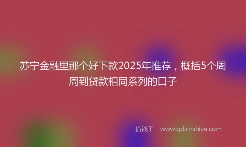 苏宁金融里那个好下款2025年推荐，概括5个周周到贷款相同系列的口子