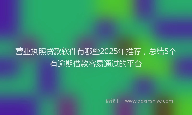 营业执照贷款软件有哪些2025年推荐，总结5个有逾期借款容易通过的平台