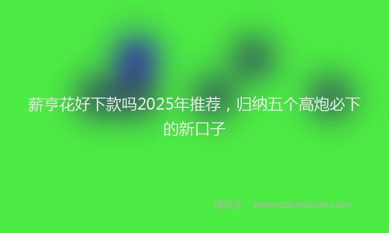 薪亨花好下款吗2025年推荐，归纳五个高炮必下的新口子