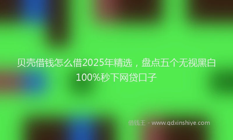 贝壳借钱怎么借2025年精选，盘点五个无视黑白100%秒下网贷口子