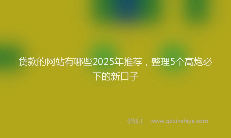 贷款的网站有哪些2025年推荐，整理5个高炮必下的新口子