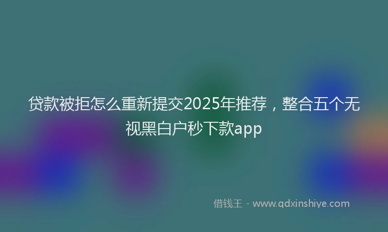 贷款被拒怎么重新提交2025年推荐，整合五个无视黑白户秒下款app