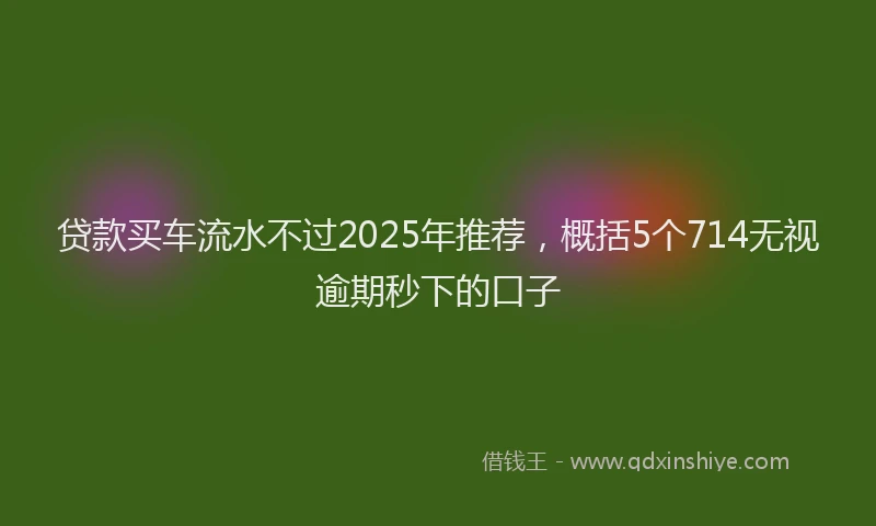 贷款买车流水不过2025年推荐，概括5个714无视逾期秒下的口子
