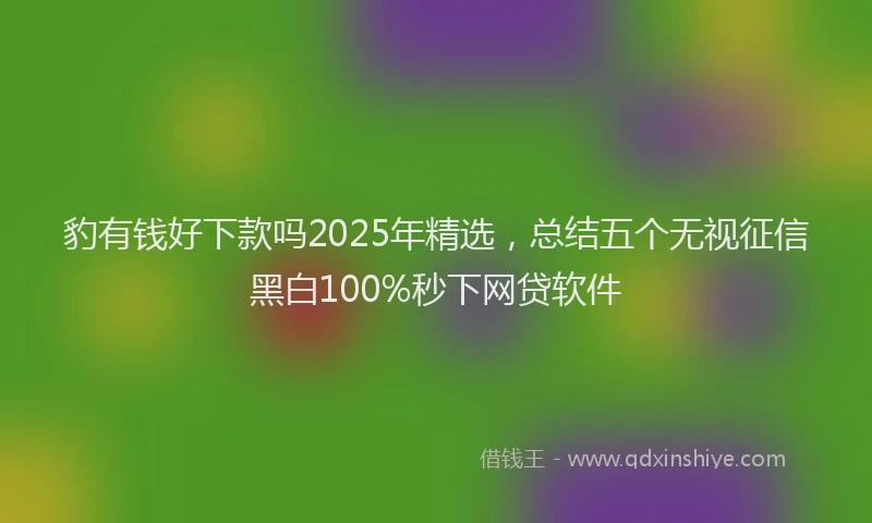 豹有钱好下款吗2025年精选，总结五个无视征信黑白100%秒下网贷软件