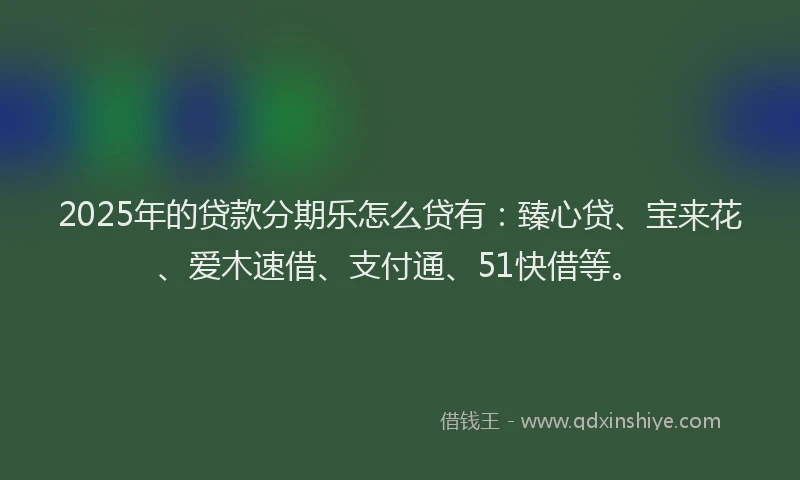 2025年的贷款分期乐怎么贷有：臻心贷、宝来花、爱木速借、支付通、51快借等。