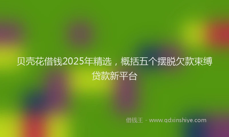 贝壳花借钱2025年精选，概括五个摆脱欠款束缚贷款新平台