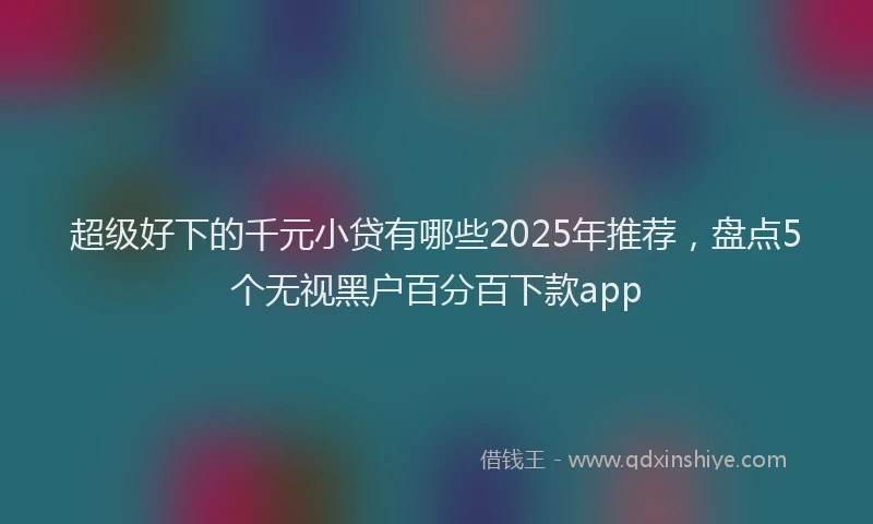 超级好下的千元小贷有哪些2025年推荐，盘点5个无视黑户百分百下款app