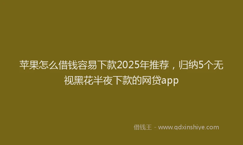 苹果怎么借钱容易下款2025年推荐，归纳5个无视黑花半夜下款的网贷app