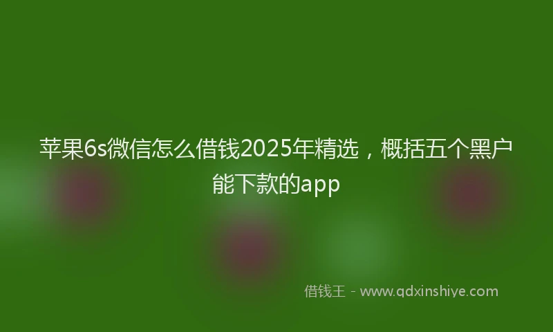 苹果6s微信怎么借钱2025年精选，概括五个黑户能下款的app