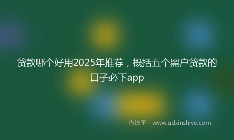 贷款哪个好用2025年推荐，概括五个黑户贷款的口子必下app