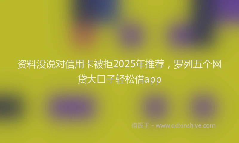 资料没说对信用卡被拒2025年推荐，罗列五个网贷大口子轻松借app