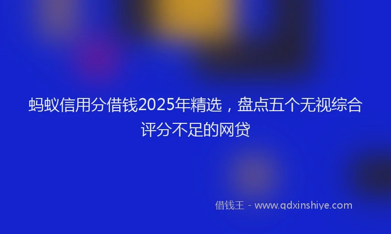 蚂蚁信用分借钱2025年精选，盘点五个无视综合评分不足的网贷