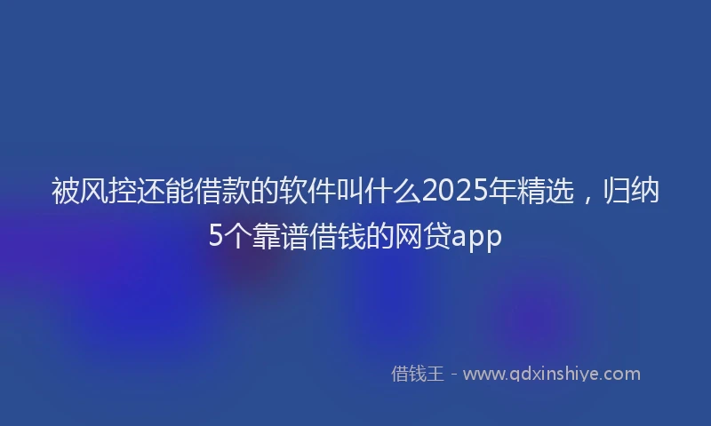 被风控还能借款的软件叫什么2025年精选，归纳5个靠谱借钱的网贷app