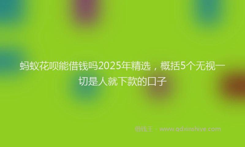 蚂蚁花呗能借钱吗2025年精选，概括5个无视一切是人就下款的口子
