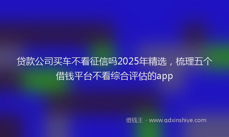 贷款公司买车不看征信吗2025年精选，梳理五个借钱平台不看综合评估的app