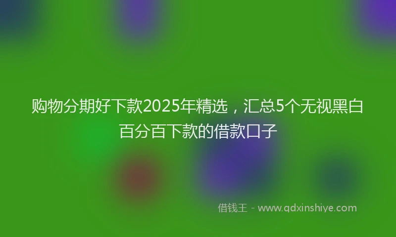 购物分期好下款2025年精选，汇总5个无视黑白百分百下款的借款口子