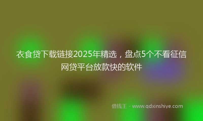 衣食贷下载链接2025年精选，盘点5个不看征信网贷平台放款快的软件