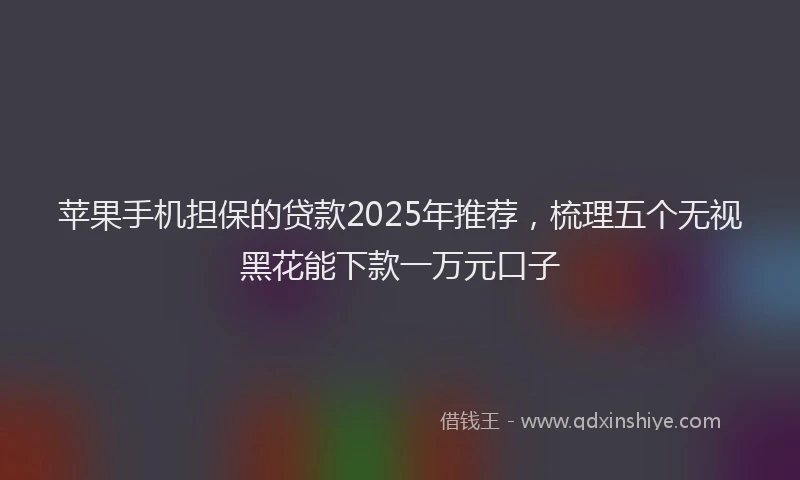 苹果手机担保的贷款2025年推荐，梳理五个无视黑花能下款一万元口子