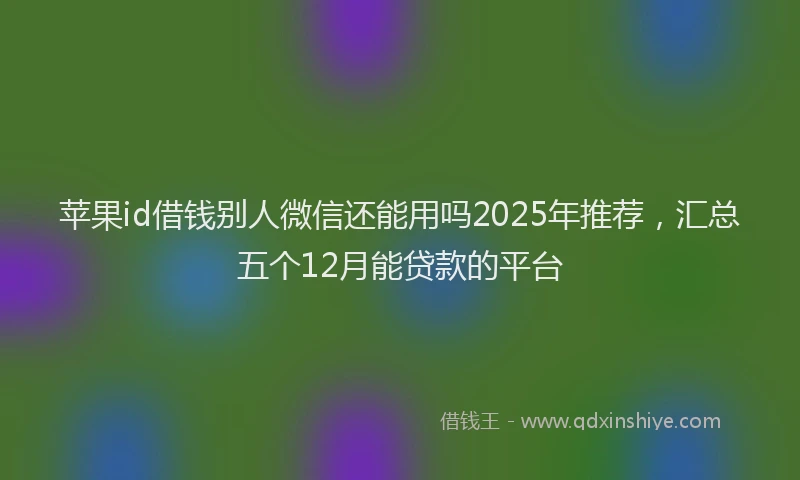 苹果id借钱别人微信还能用吗2025年推荐，汇总五个12月能贷款的平台
