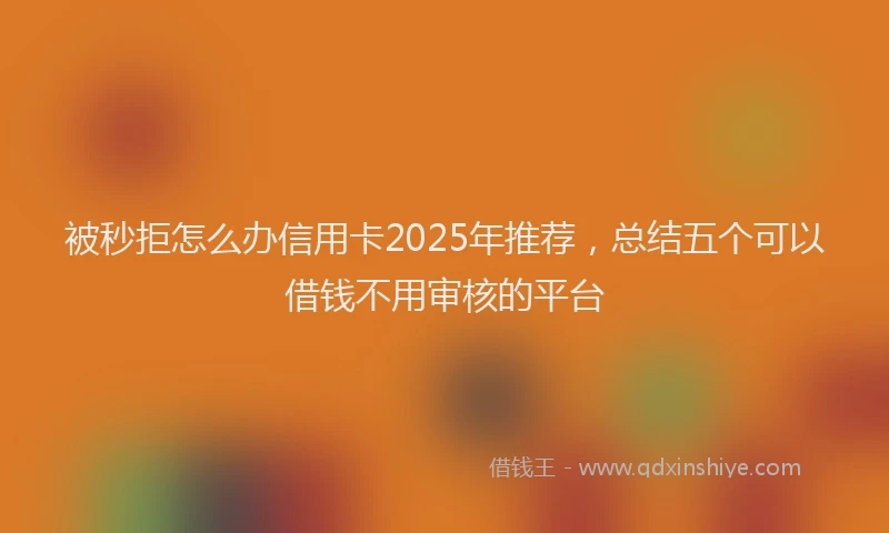 被秒拒怎么办信用卡2025年推荐，总结五个可以借钱不用审核的平台