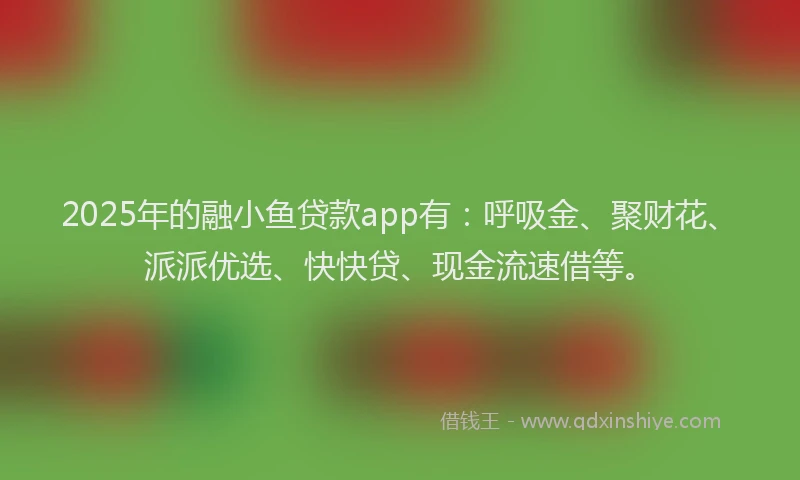 2025年的融小鱼贷款app有：呼吸金、聚财花、派派优选、快快贷、现金流速借等。