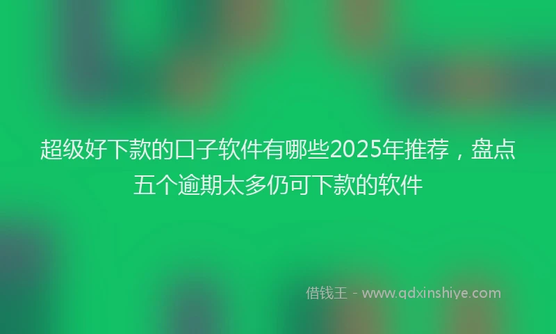 超级好下款的口子软件有哪些2025年推荐，盘点五个逾期太多仍可下款的软件