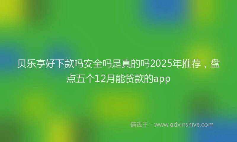 贝乐亨好下款吗安全吗是真的吗2025年推荐，盘点五个12月能贷款的app
