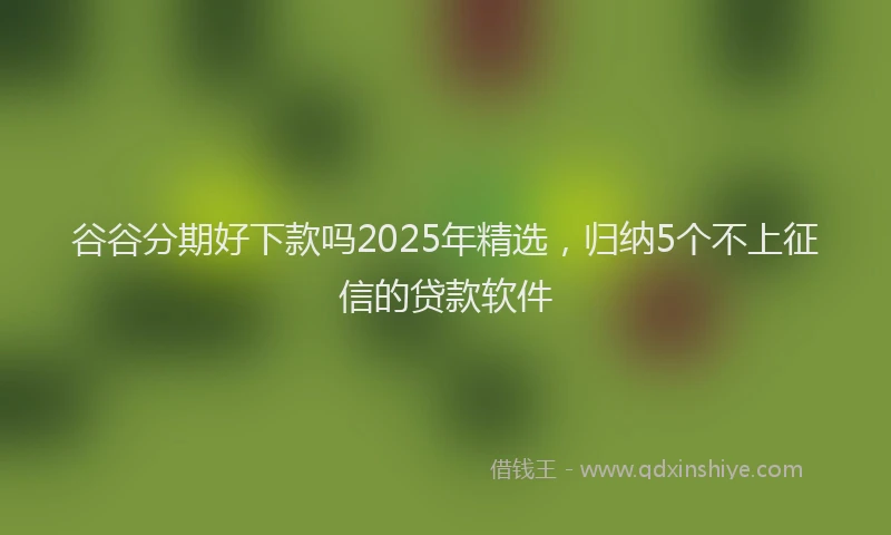 谷谷分期好下款吗2025年精选，归纳5个不上征信的贷款软件