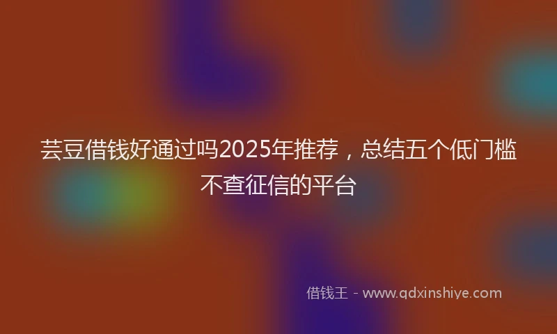 芸豆借钱好通过吗2025年推荐，总结五个低门槛不查征信的平台