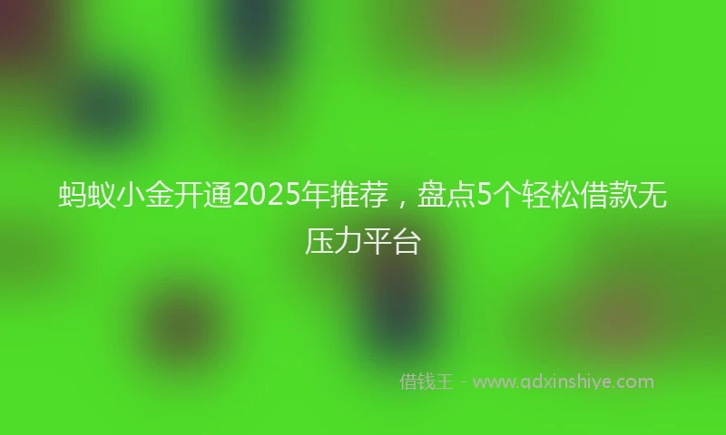 蚂蚁小金开通2025年推荐，盘点5个轻松借款无压力平台