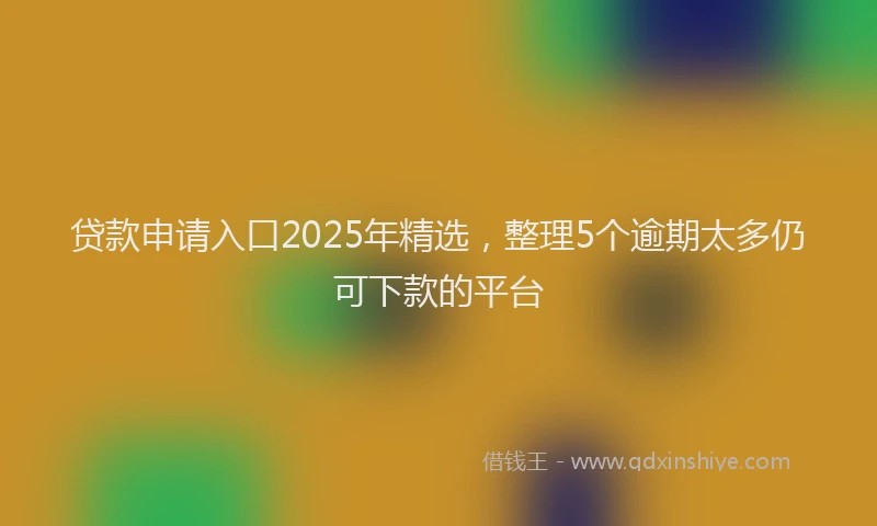 贷款申请入口2025年精选，整理5个逾期太多仍可下款的平台