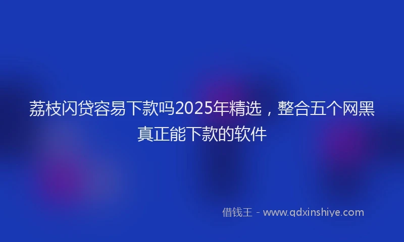 荔枝闪贷容易下款吗2025年精选，整合五个网黑真正能下款的软件