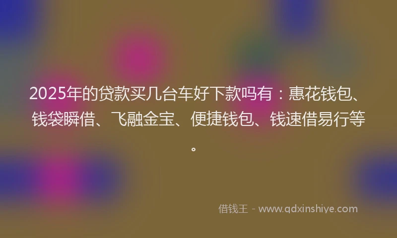 2025年的贷款买几台车好下款吗有：惠花钱包、钱袋瞬借、飞融金宝、便捷钱包、钱速借易行等。