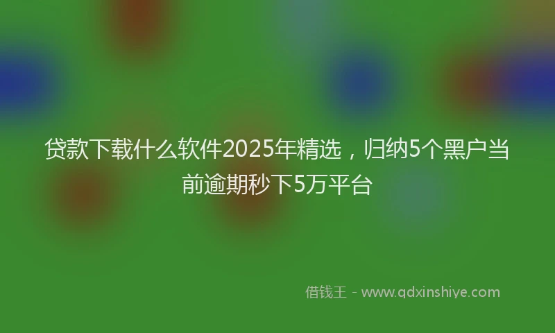 贷款下载什么软件2025年精选，归纳5个黑户当前逾期秒下5万平台